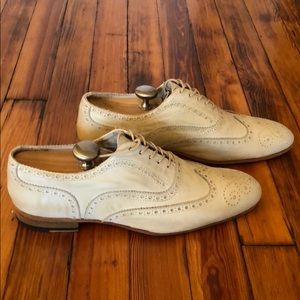 Paul Smith white wingtips- dip dyed leather shoes